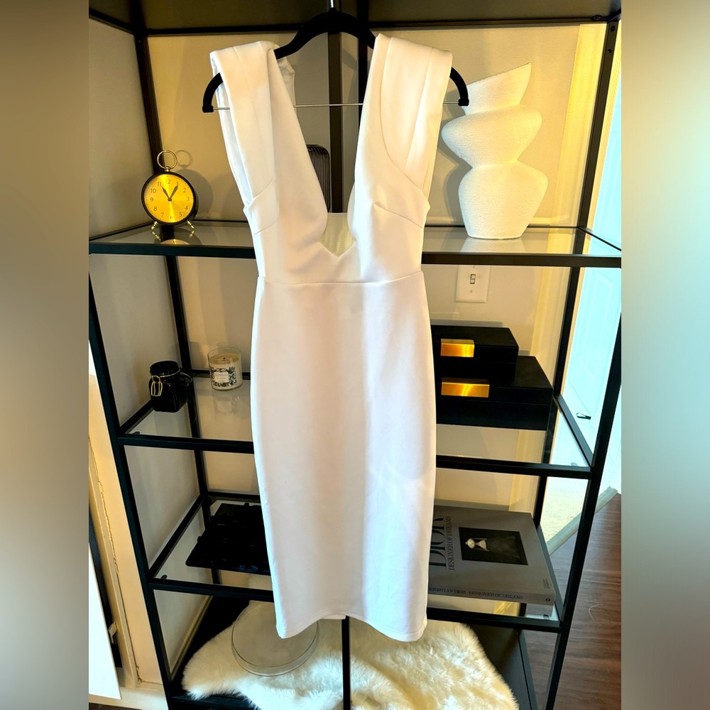 White midi dress